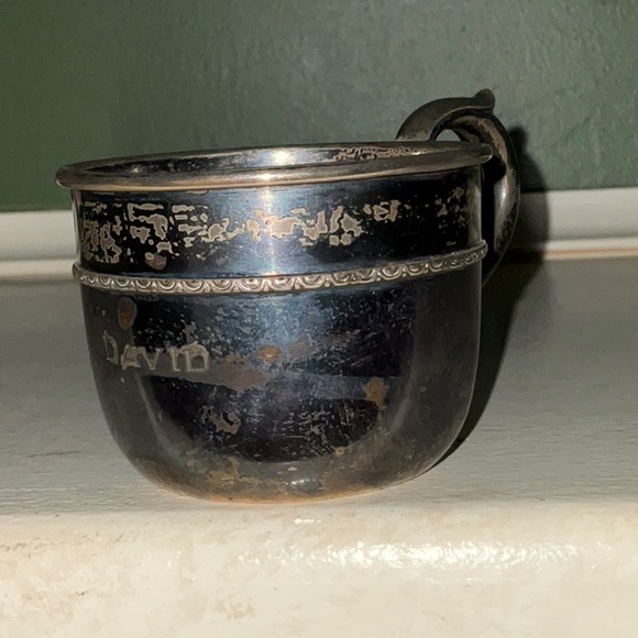 Webster Co Sterling Childs Cup Mug Engraved David Unpolished - Picture 2 of 12